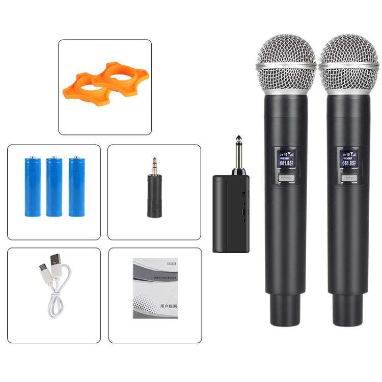GE5 1 to 2 Wireless 2.4G Handheld Microphone(Black)
