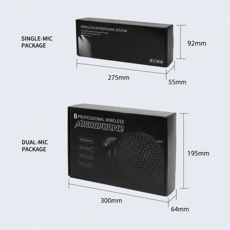 GE5 1 to 2 Wireless 2.4G Handheld Microphone(Black)