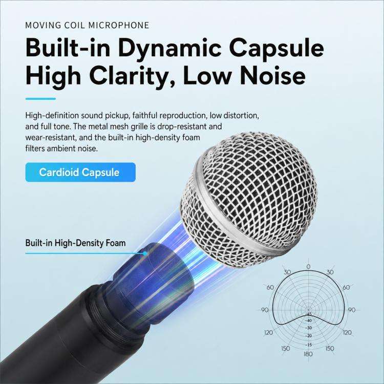 GE5 1 to 2 Wireless 2.4G Handheld Microphone(Black)