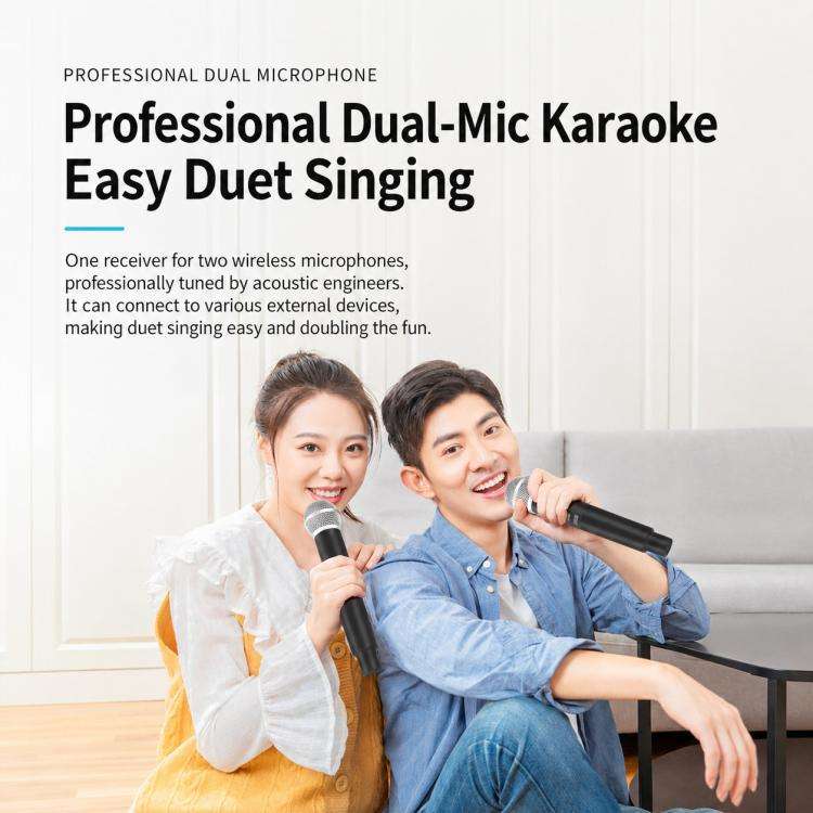GE5 1 to 2 Wireless 2.4G Handheld Microphone(Black)