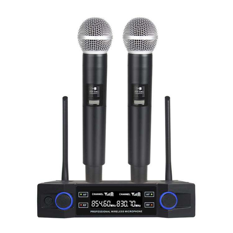 V7 1 to 2 VHF Wireless Handheld Microphone(Black)