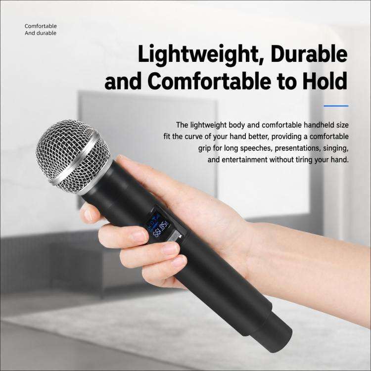 V7 1 to 2 VHF Wireless Handheld Microphone(Black)