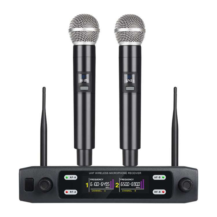 V8 1 to 2 VHF Wireless Handheld Microphone(Black)