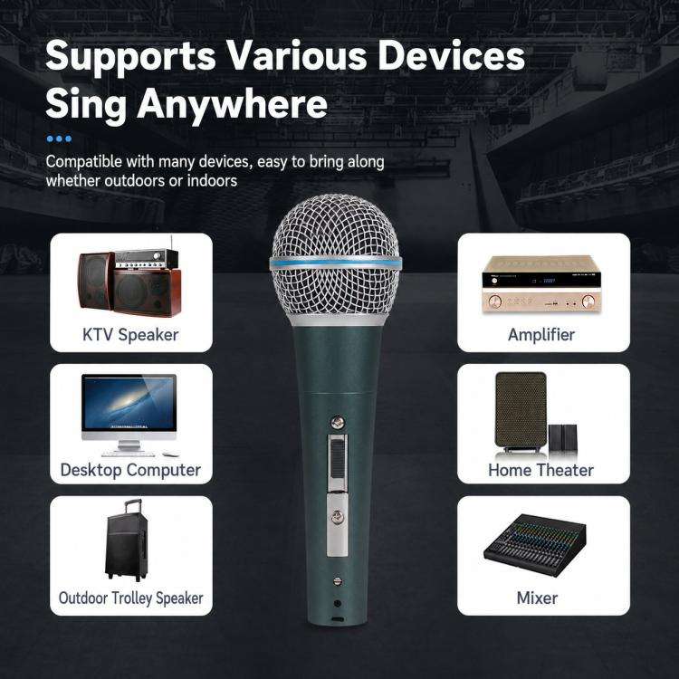 YS-58 Separate Wired Handheld Microphone, Specification:6.35mm(Dark Blue)