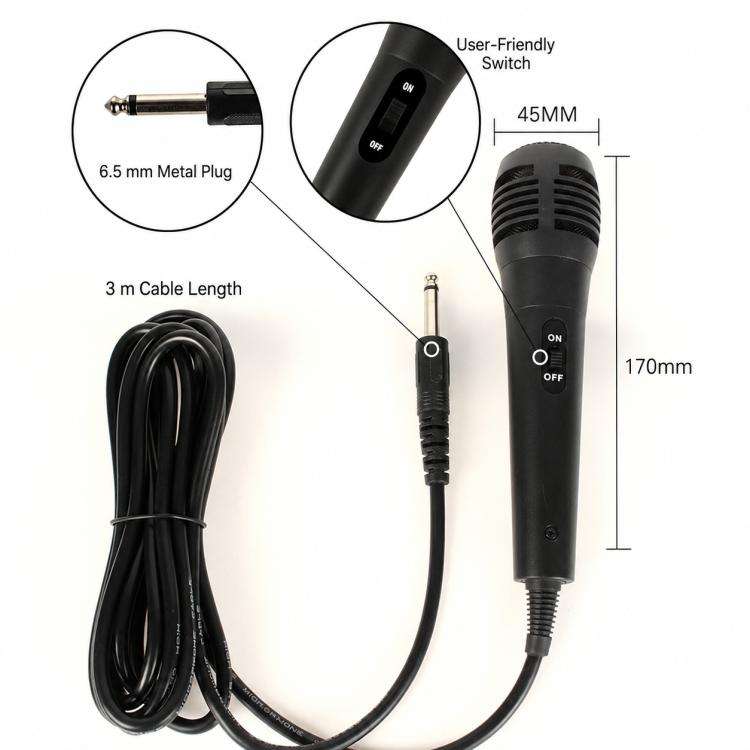 YS-102 Integrated Wired Dynamic Microphone, Specification:6.35mm