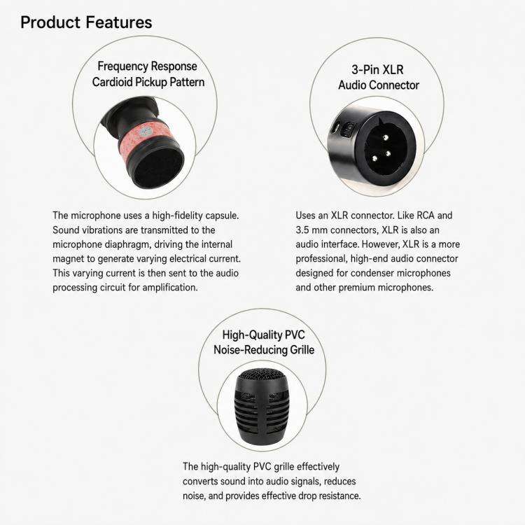 YS-102 Integrated Wired Dynamic Microphone, Specification:6.35mm