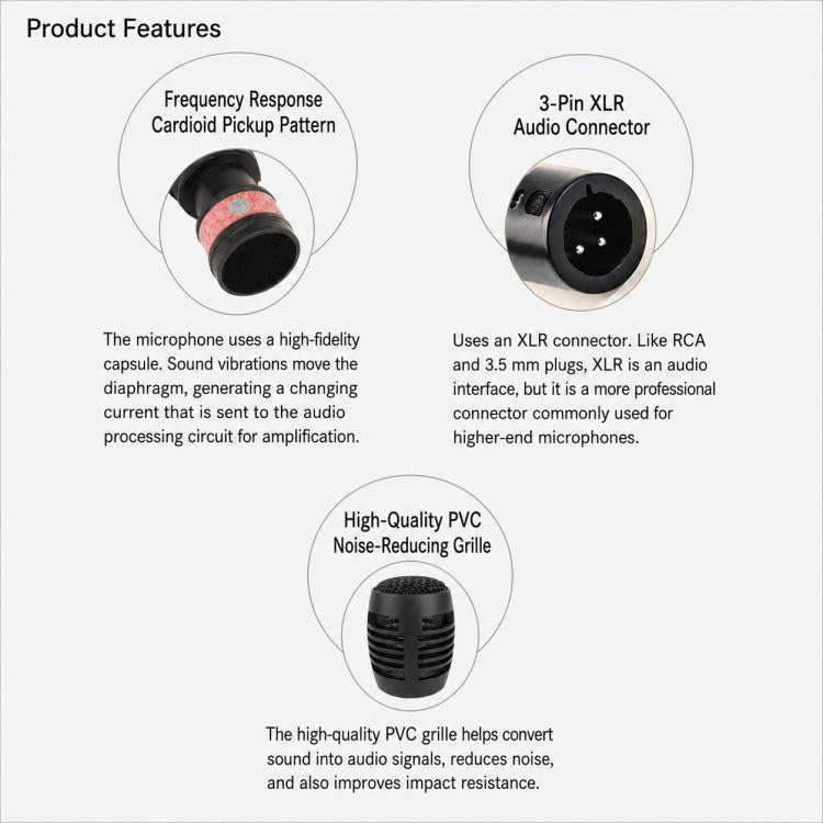 YS-102 Separate Wired Dynamic Microphone, Specification:6.35mm