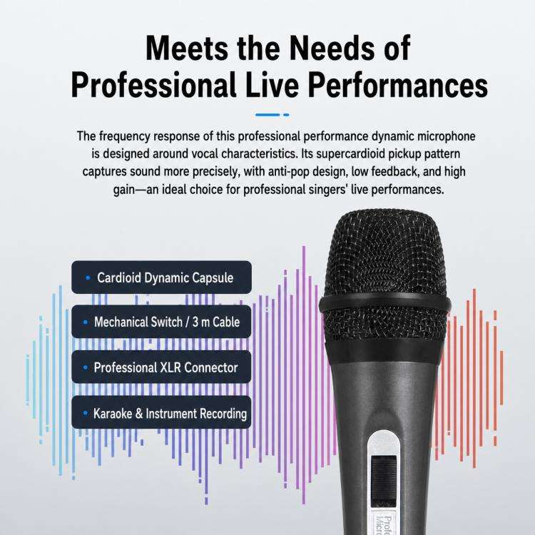 YS-225 Anti-feedback Separate Wired Microphone, Specification:6.35mm