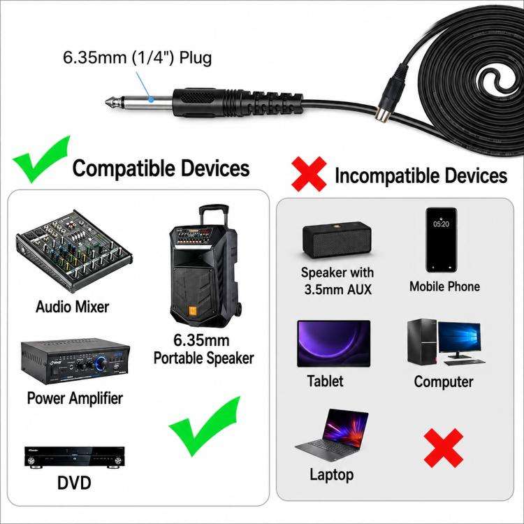 YS-226 Separate Wired Dynamic Microphone, Specification:6.35mm(Black)