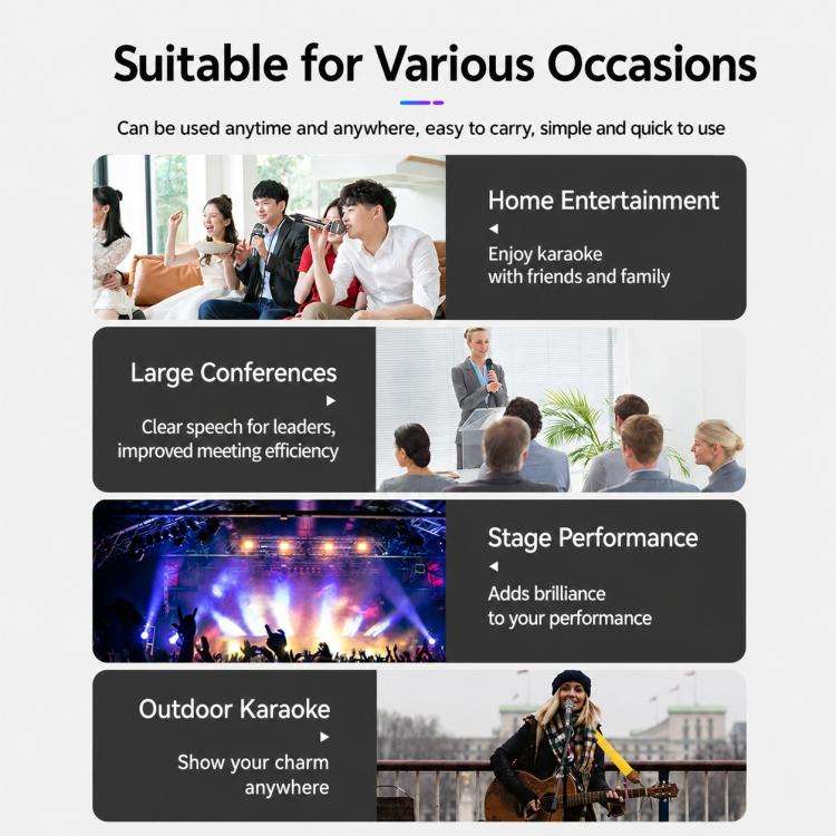 YS-226 Separate Wired Dynamic Microphone, Specification:6.35mm(Black)