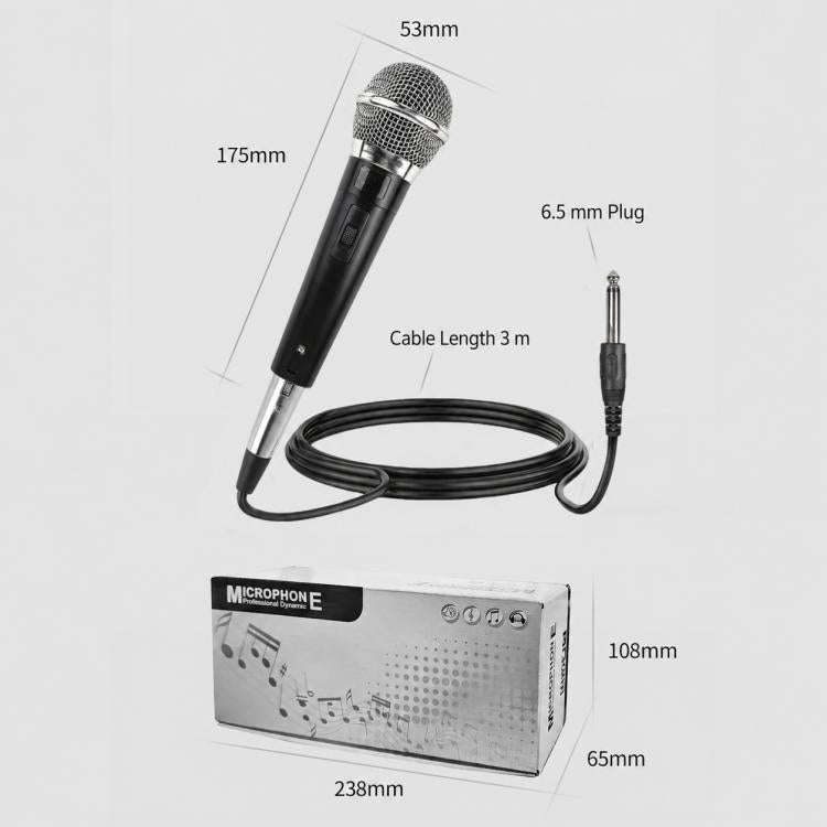 YS-226 Separate Wired Dynamic Microphone, Specification:6.35mm(Black)