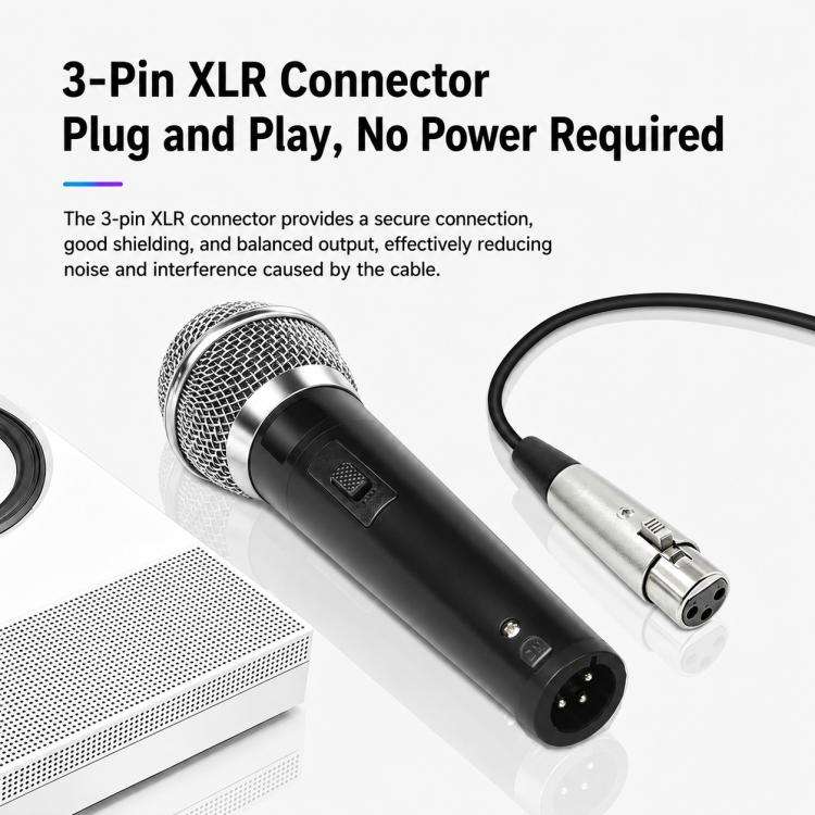 YS-226 Separate Wired Dynamic Microphone, Specification:6.35mm(Black Silver)