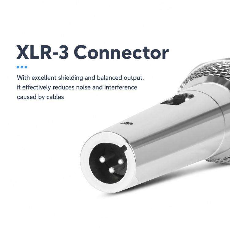 YS-227 Separate Wired Dynamic Microphone, Specification:6.35mm(Silver)