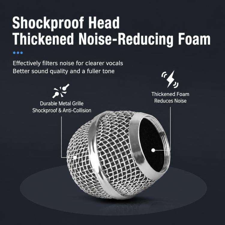 YS-227 Separate Wired Dynamic Microphone, Specification:6.35mm(Silver)