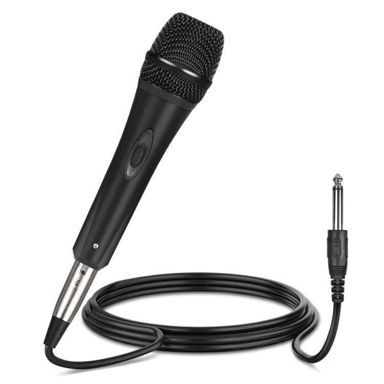 YS-228 Separate Wired Anti-Feedback Metal Microphone, Specification:6.35mm(Matte Black)