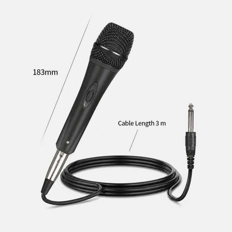 YS-228 Separate Wired Anti-Feedback Metal Microphone, Specification:6.35mm(Matte Black)