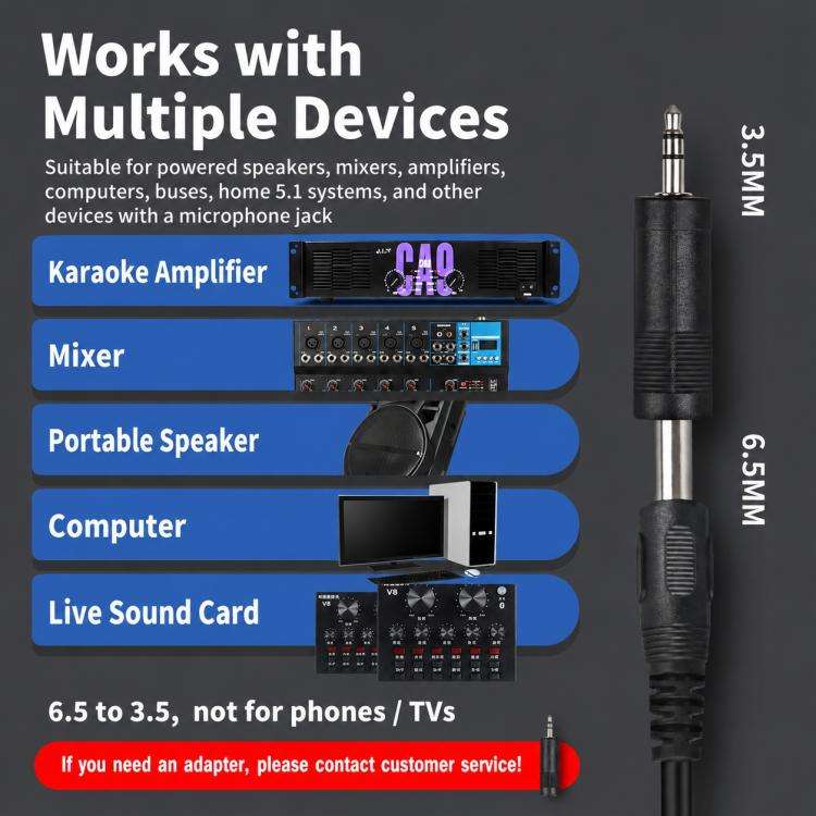YS-228 Separate Wired Anti-Feedback Metal Microphone, Specification:6.35mm(Matte Black)