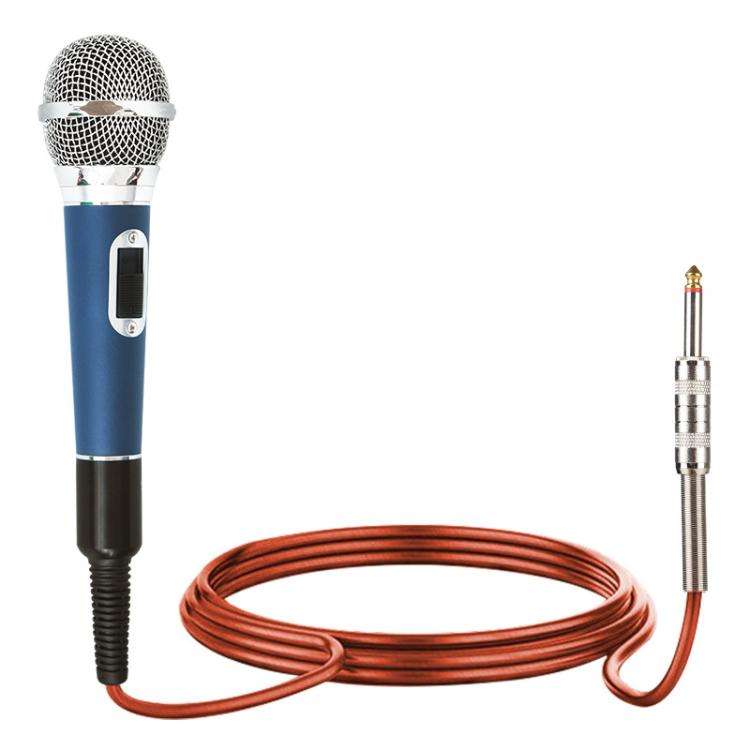 YS-308 Integrated Wired Dynamic Microphone for Karaoke Audio, Specification:6.35mm(Blue)