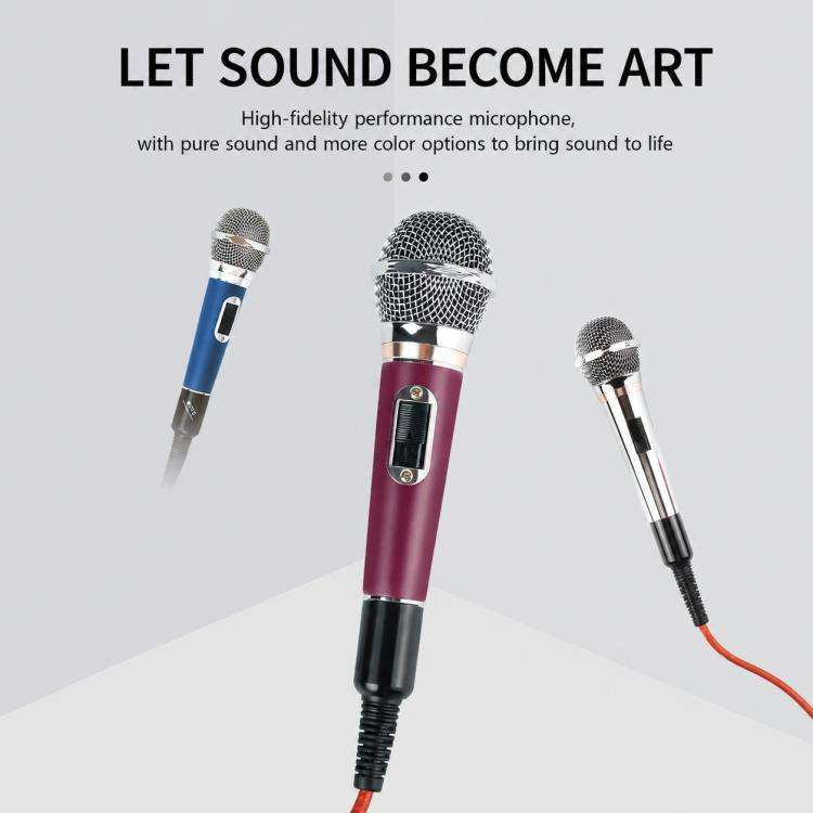 YS-308 Integrated Wired Dynamic Microphone for Karaoke Audio, Specification:6.35mm(Purple)