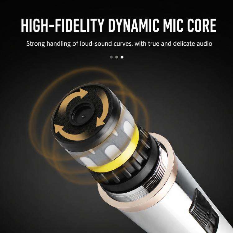 YS-308 Integrated Wired Dynamic Microphone for Karaoke Audio, Specification:6.35mm(Silver)