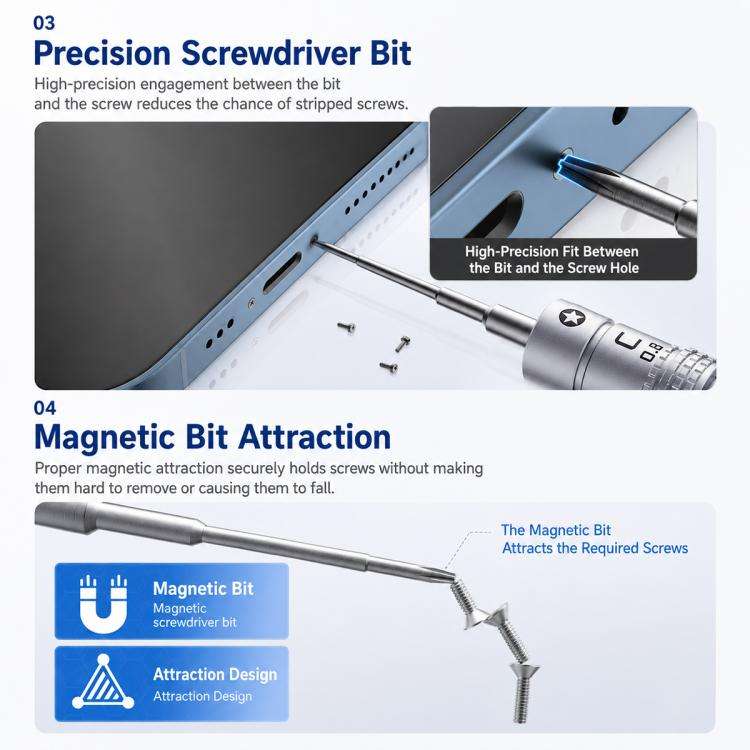 MEGA-IDEA 2D Throne Non-slip Aluminum Alloy Precise Screwdriver, Model:C 0.8