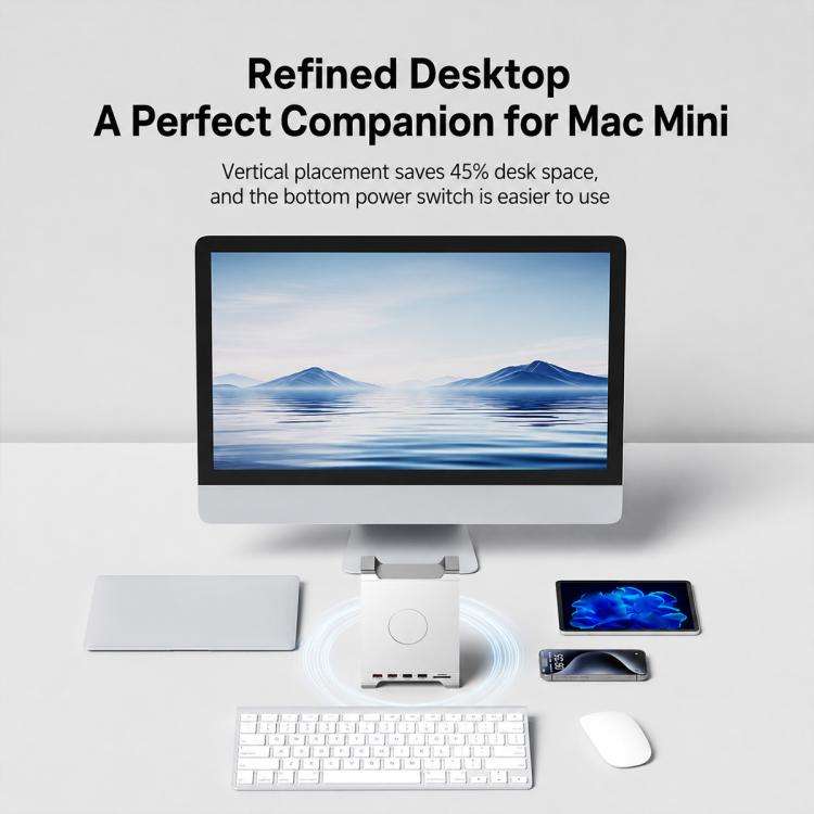 For Mac Mini M4 Blueendless MAC905 Bracket Expansion Dock Hard Drive Enclosure(SD4.0)