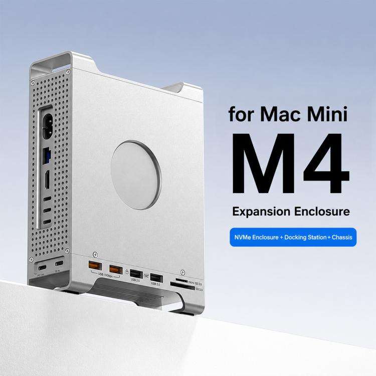 For Mac Mini M4 Blueendless MAC905 Bracket Expansion Dock Hard Drive Enclosure(SD4.0)