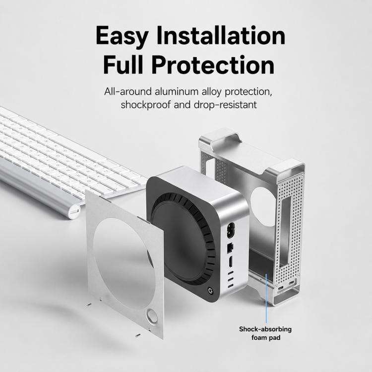 For Mac Mini M4 Blueendless MAC905 Bracket Expansion Dock Hard Drive Enclosure(HDMI+SD4.0)