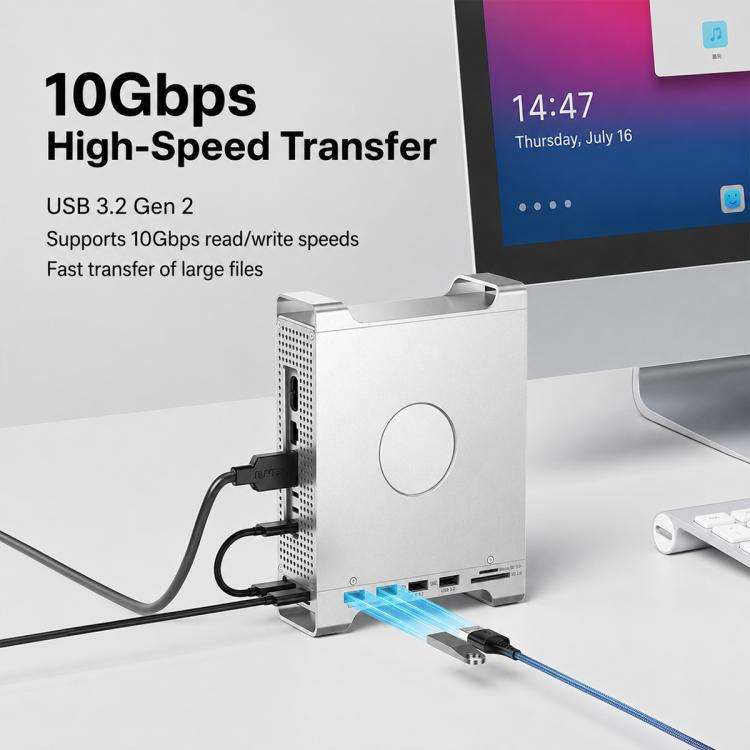 For Mac Mini M4 Blueendless MAC905 Bracket Expansion Dock Hard Drive Enclosure(SD4.0)
