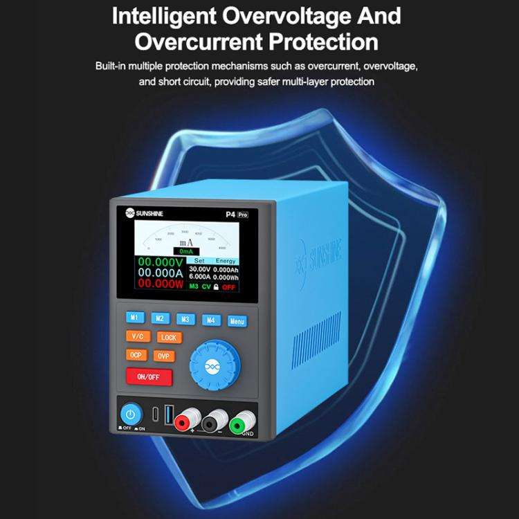 SUNSHINE P4 Pro 30V / 6A Smart DC Regulated Power Supply, Plug:US Plug