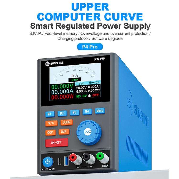 SUNSHINE P4 Pro 30V / 6A Smart DC Regulated Power Supply, Plug:EU Plug