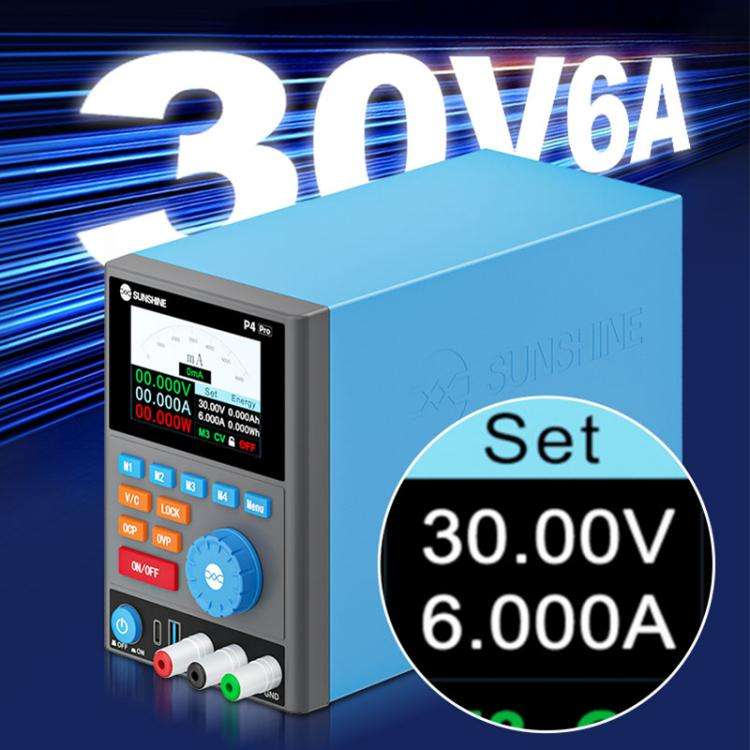SUNSHINE P4 Pro 30V / 6A Smart DC Regulated Power Supply, Plug:EU Plug