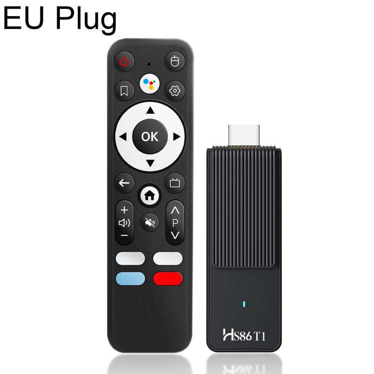 HS86 T1 Android 14 Mini HD TV Stick with Remote Control, 2GB+16GB, RK3518 Cortex-A53 Quad-Core, P...