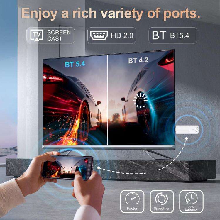 HS86 T1 Android 14 Mini HD TV Stick with Remote Control, 2GB+16GB, RK3518 Cortex-A53 Quad-Core, P...