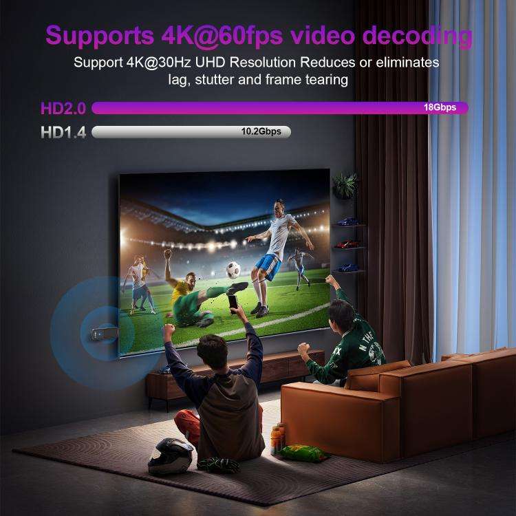 HS86 T1 Android 14 Mini HD TV Stick with Remote Control, 2GB+16GB, RK3518 Cortex-A53 Quad-Core, P...