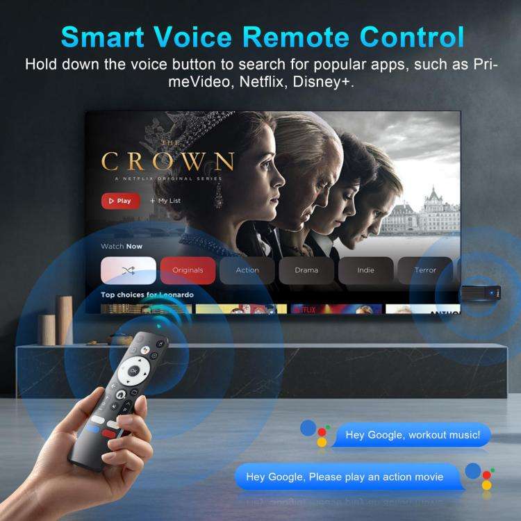 HS86 T1 Android 14 Mini HD TV Stick with Remote Control, 2GB+16GB, RK3518 Cortex-A53 Quad-Core, P...