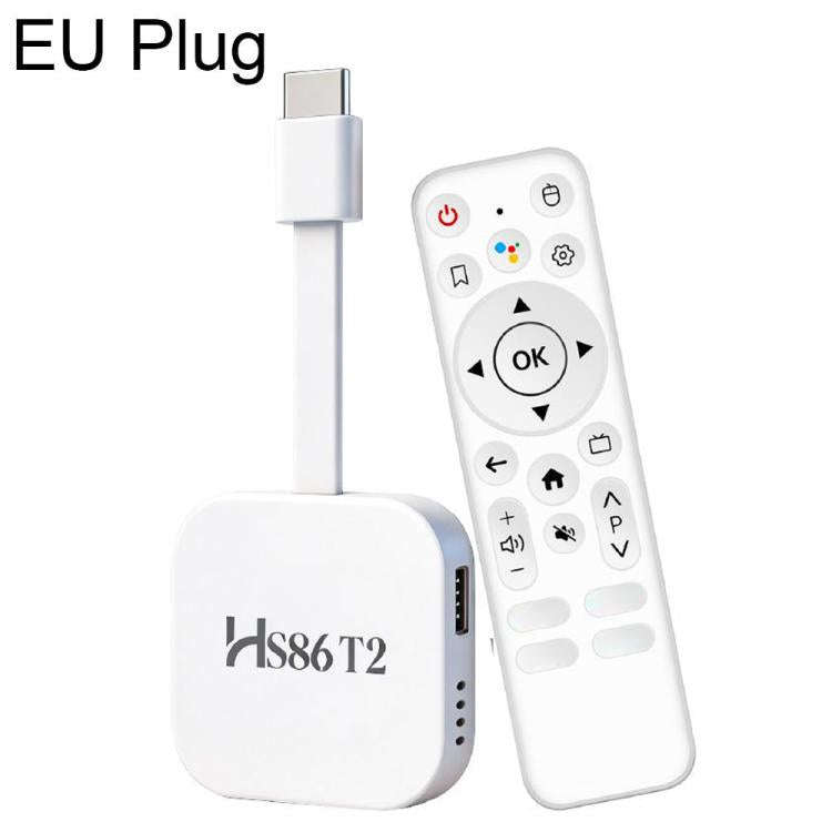 HS86 T2 Android 14 Mini HD TV Stick with Remote Control, 2GB+16GB, RK3518 Cortex-A53 Quad-Core, P...