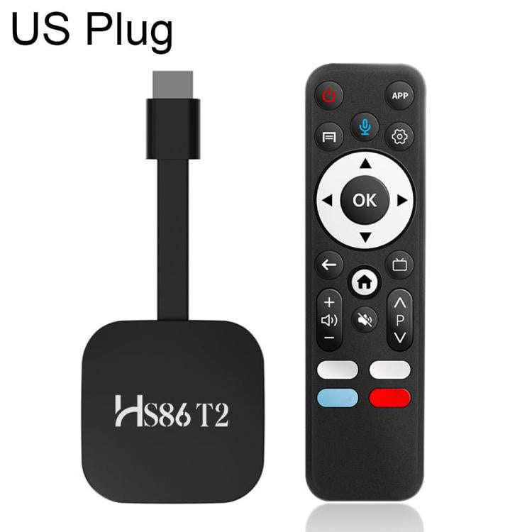 HS86 T2 Android 14 Mini HD TV Stick with Remote Control, 2GB+16GB, RK3518 Cortex-A53 Quad-Core, P...