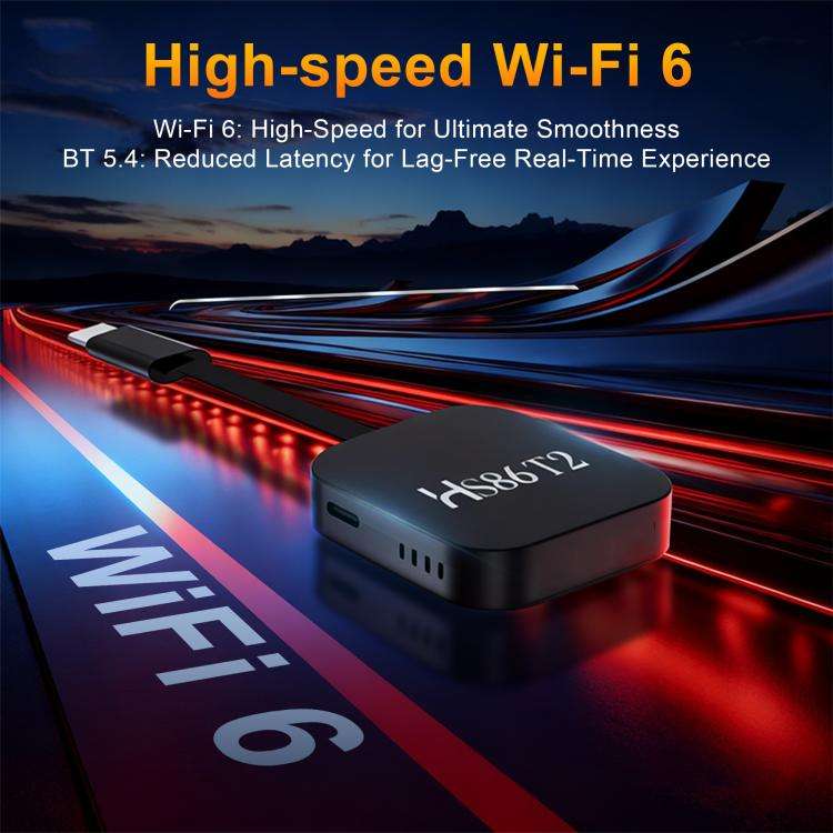 HS86 T2 Android 14 Mini HD TV Stick with Remote Control, 2GB+16GB, RK3518 Cortex-A53 Quad-Core, P...