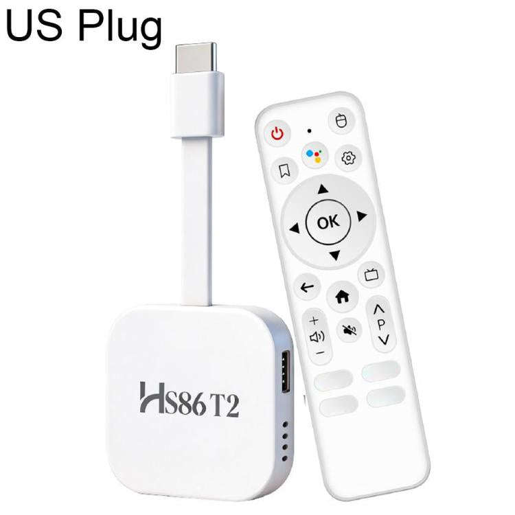 HS86 T2 Android 14 Mini HD TV Stick with Remote Control, 2GB+16GB, RK3518 Cortex-A53 Quad-Core, P...