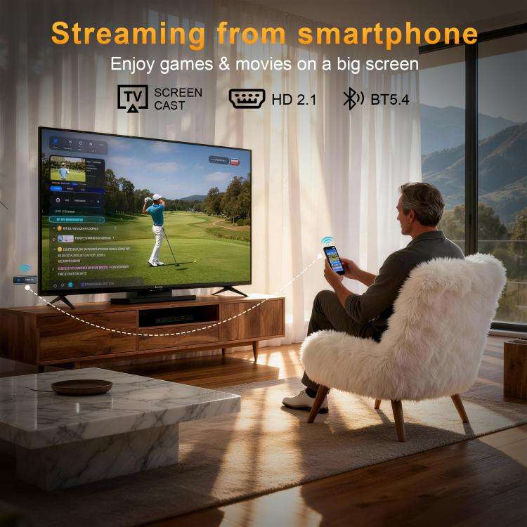 HS89 T15 Android 14 Mini HD TV Stick with Remote Control, 2GB+16GB, RK3539 Cortex-A55 Quad-Core(U...
