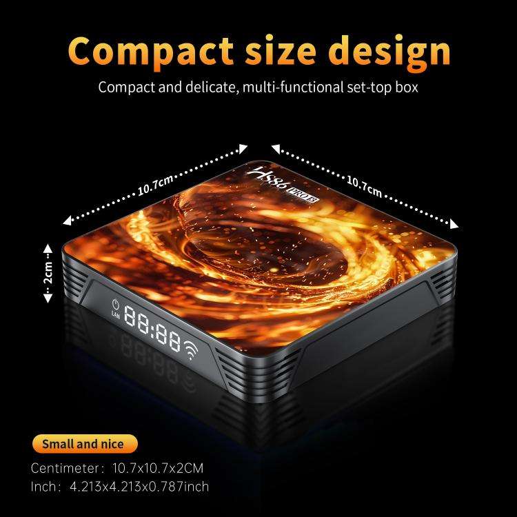 HS86 PRO13 Android 14 Wifi 6 BT 5.4 4K TV Box, Plug:AU Plug(4 + 32GB)