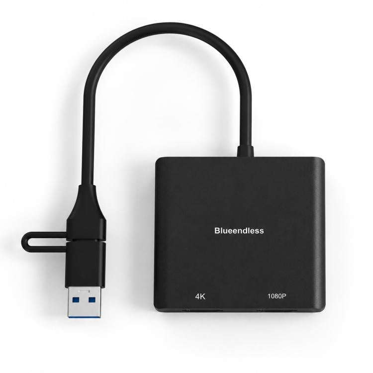 Blueendless HU201 USB / Type-C to Dual HDMI Docking Station Supports MacOS Extended Display