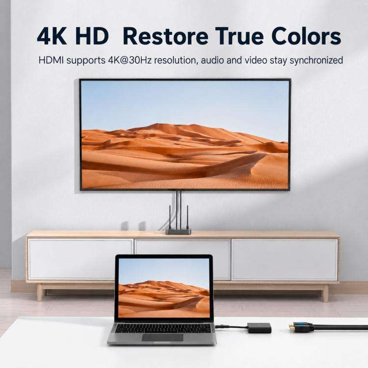 Blueendless HU201 USB / Type-C to Dual HDMI Docking Station Supports MacOS Extended Display