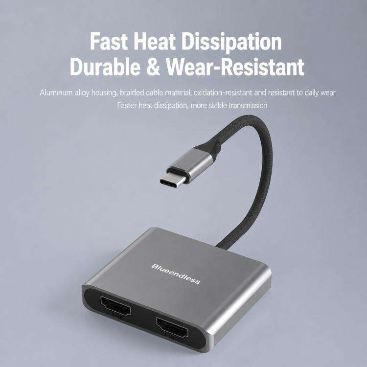 Blueendless HD201 Type-C to Dual HDMI 4K 60Hz Docking Station