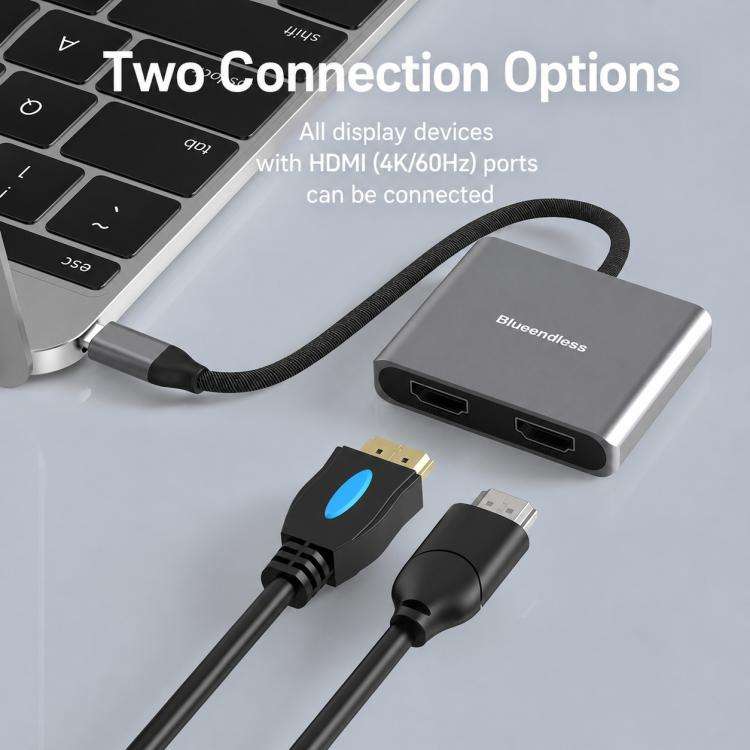 Blueendless HD201 Type-C to Dual HDMI 4K 60Hz Docking Station