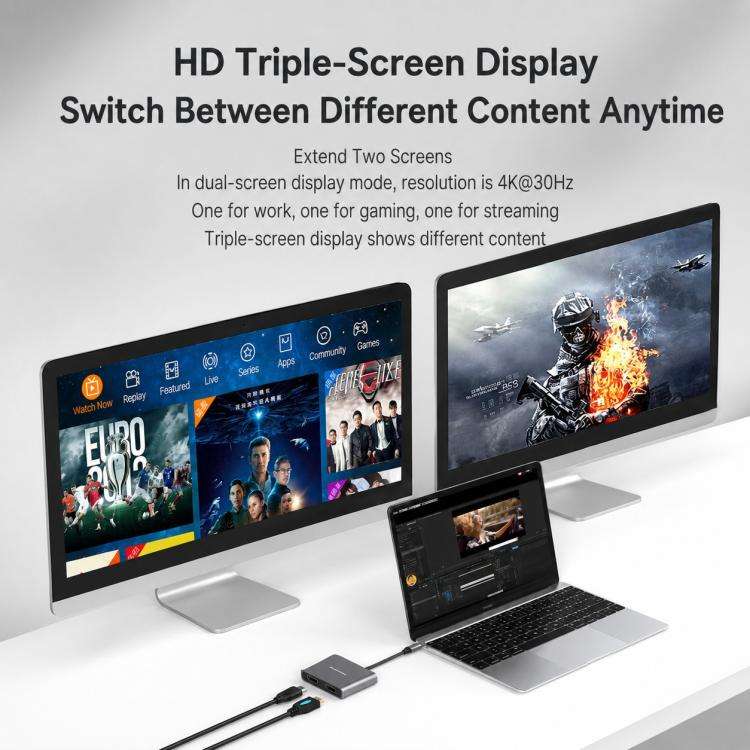 Blueendless HD201 Type-C to Dual HDMI 4K 60Hz Docking Station