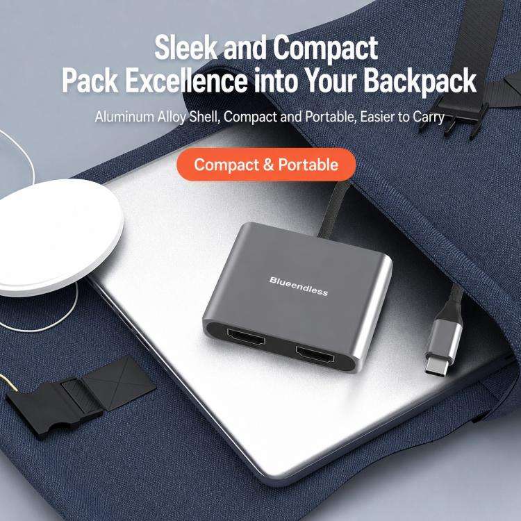 Blueendless HD201 Type-C to Dual HDMI 4K 60Hz Docking Station