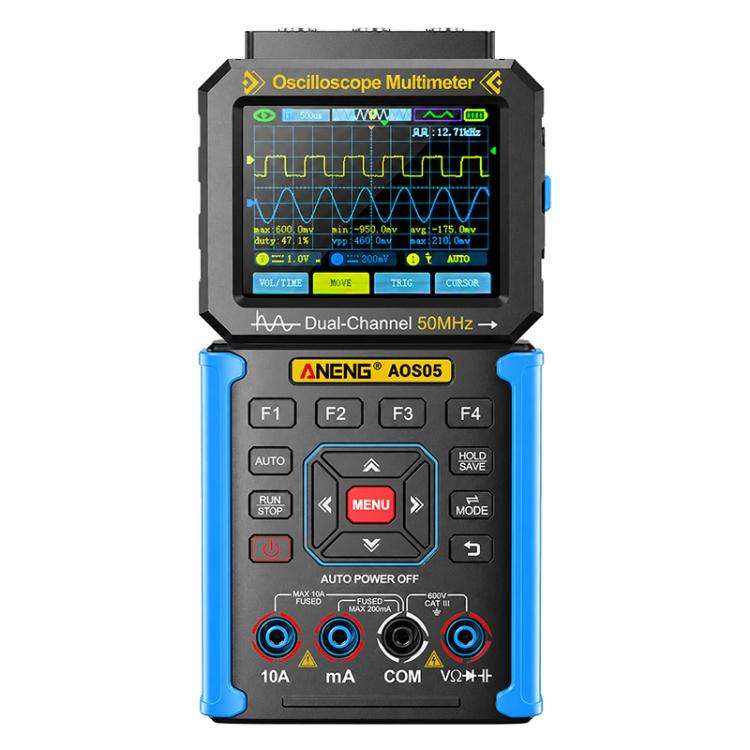 ANENG AOS05 3-in-1 Handheld Digital Oscilloscope Multimeter Dual-Channel 50MHz(Blue)