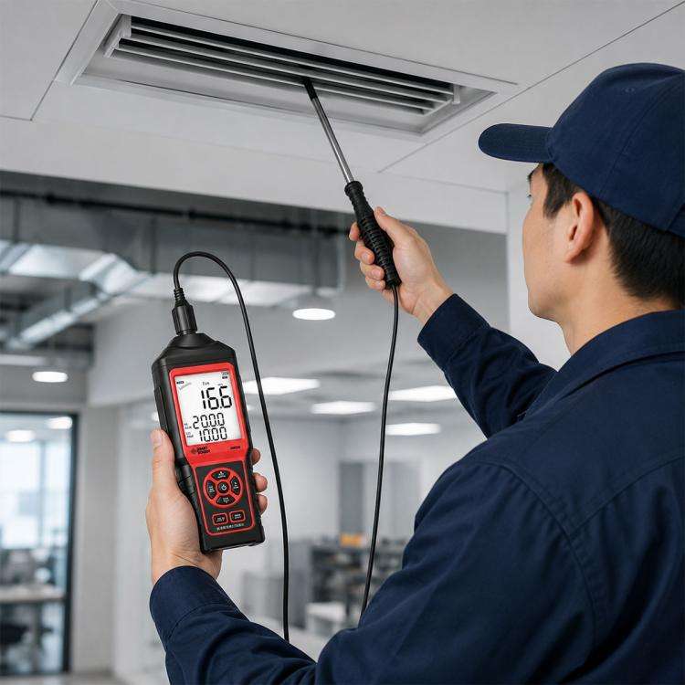SMART SENSOR AM866 High-Precision Handheld Thermal Anemometer(Black)